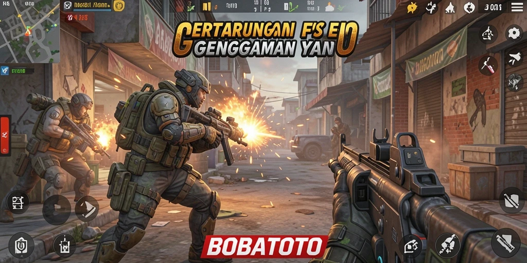 Gambaran gameplay seru dalam BOBATOTO dengan aksi tembak-menembak yang mendebarkan.