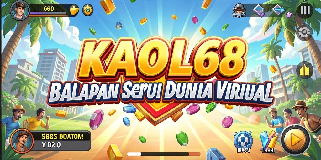 Screenshot KAOL68 memperlihatkan aksi balapan yang mendebarkan.