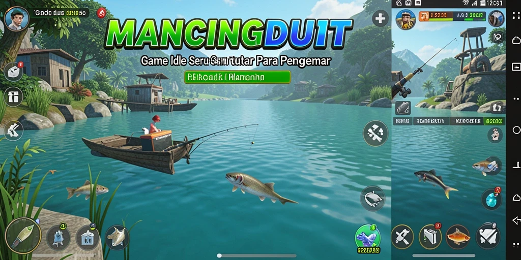 Tangkapan ikan yang beragam dalam gameplay MANCINGDUIT.