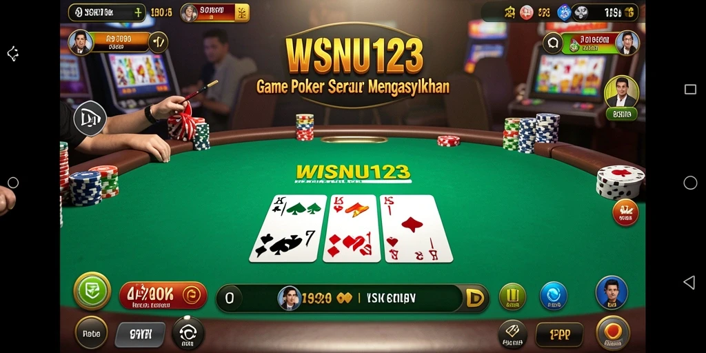 Tampilan gameplay poker yang seru dan menarik dari WISNU123.